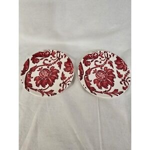 Pier 1‎ Imports Set of 2 Floral Medley Spring Blooms 7" Appetizer Plates